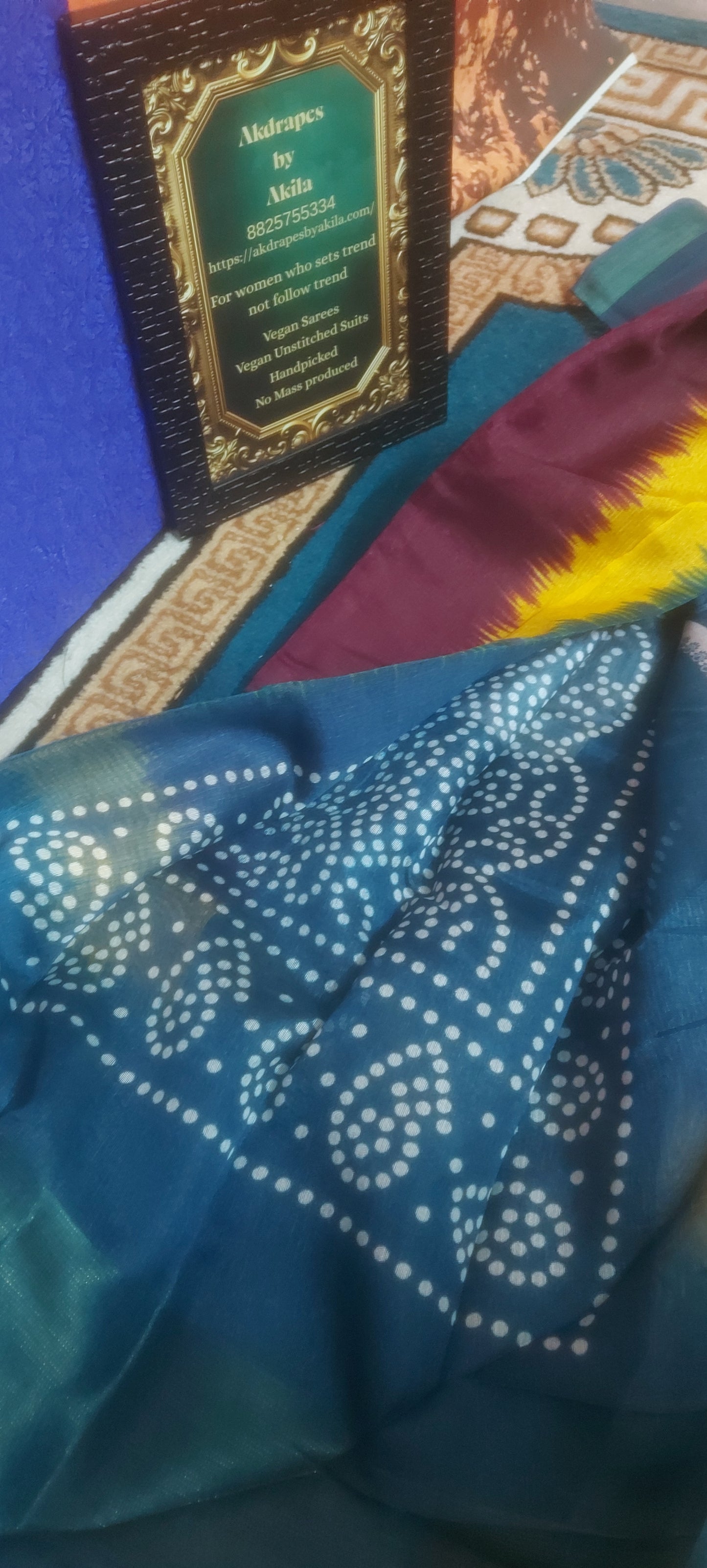 Wine Tricolor vegan linen zari border saree JA26035