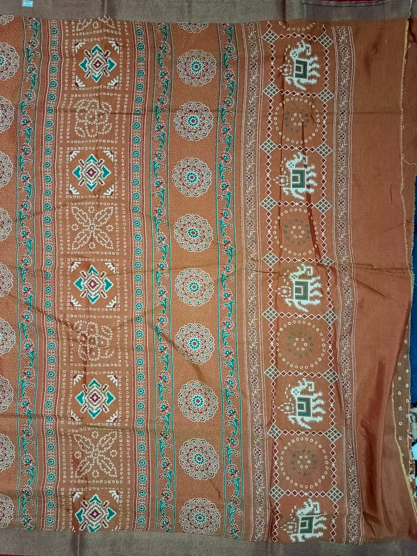 Rust Orange patola bandhini vegan mull cotton saree HA25458 - Lightweight Summer Wear 🌿