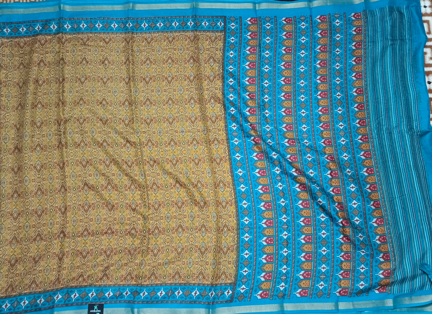 Mustard Yellow sugandha vegan digital malai cotton saree SA25575