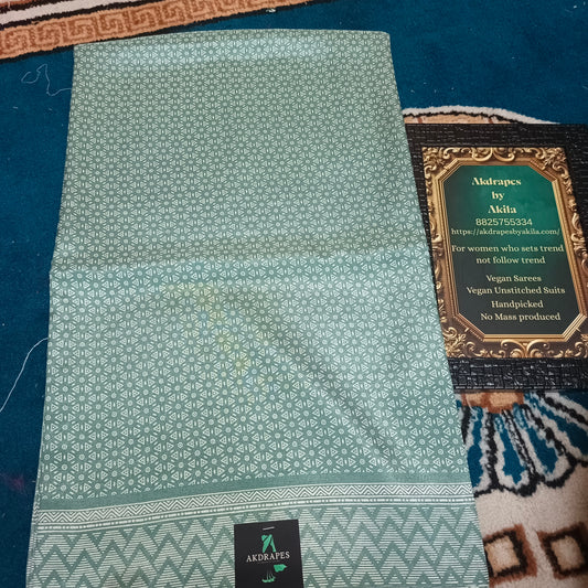 Sage green Kashmiri vegan crepe Silk vol 04 SA25673