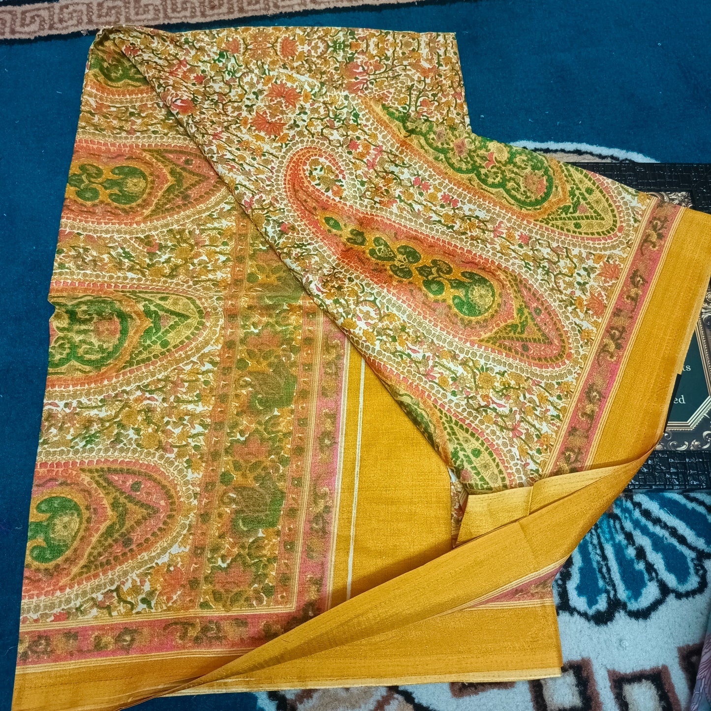 Yellow Vriddhi silk vol 1 floral vegan tussar crepe digital saree SA25637