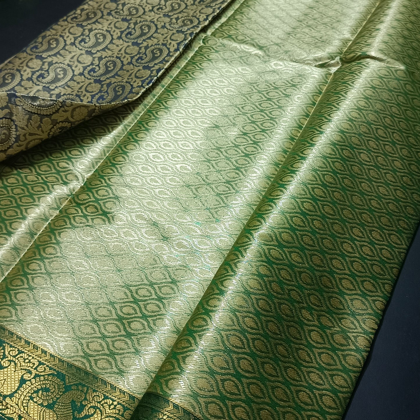 Grey Amarpalli vegan kanchi bridal tissue saree JA25308