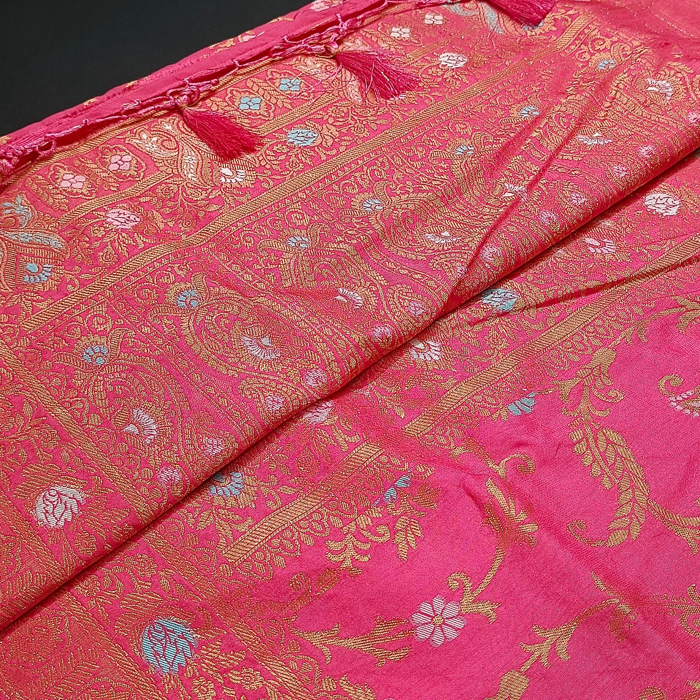 Pink Anaamika vegan kaddi georgette saree MA25272