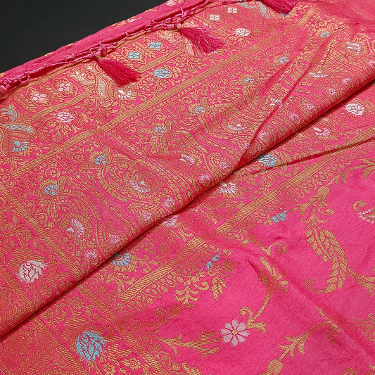 Pink Anaamika vegan kaddi georgette saree MA25272
