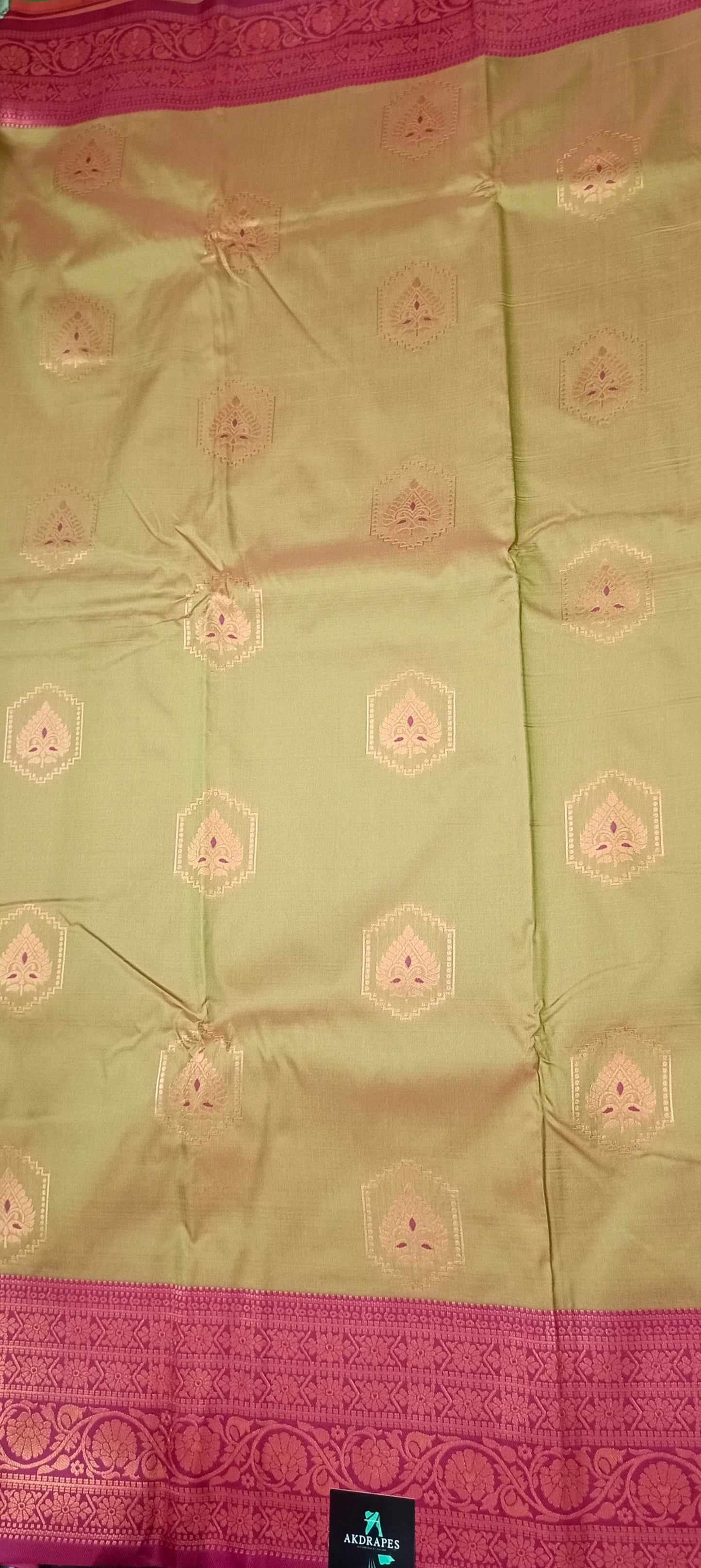Green Majenta Anantha vastra Vegan Kanchi soft silk saree MA25116