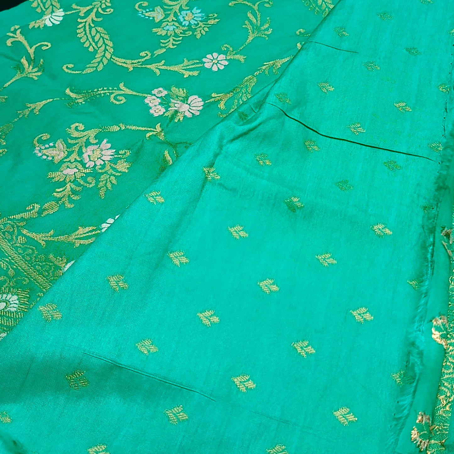 Light green Anaamika vegan kaddi georgette saree MA25276