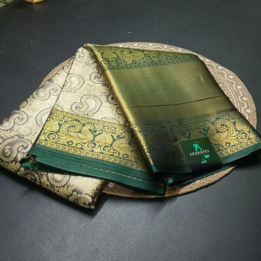 Grey Amarpalli vegan kanchi bridal tissue saree JA25308