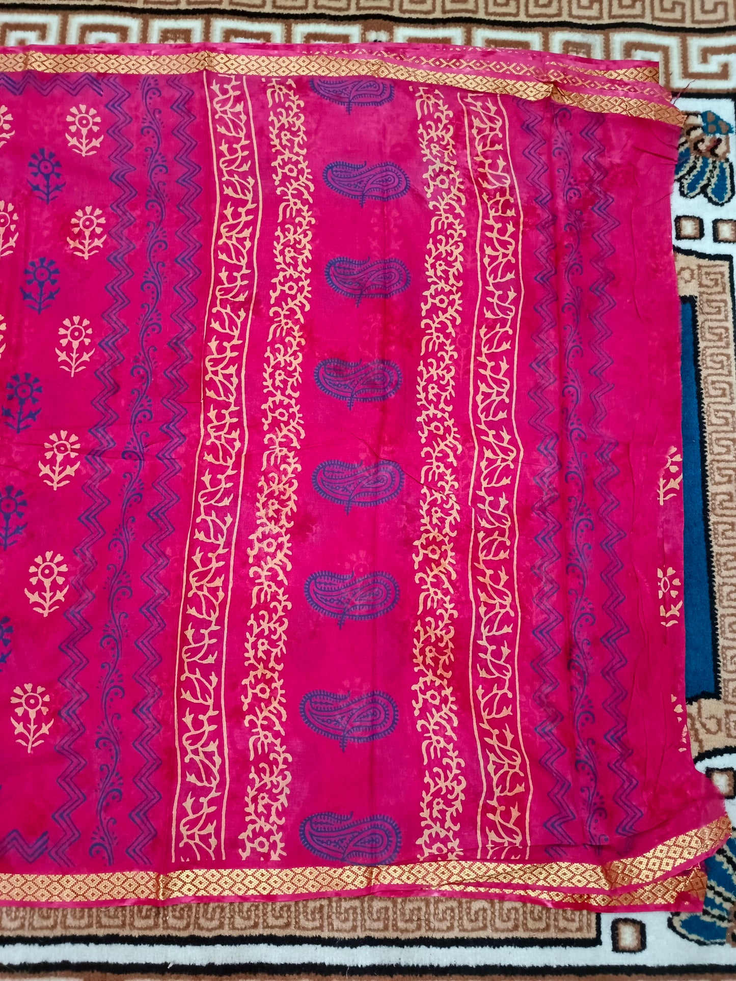 Pink Pina cola Vol 2 Vegan mull cotton saree HA25484