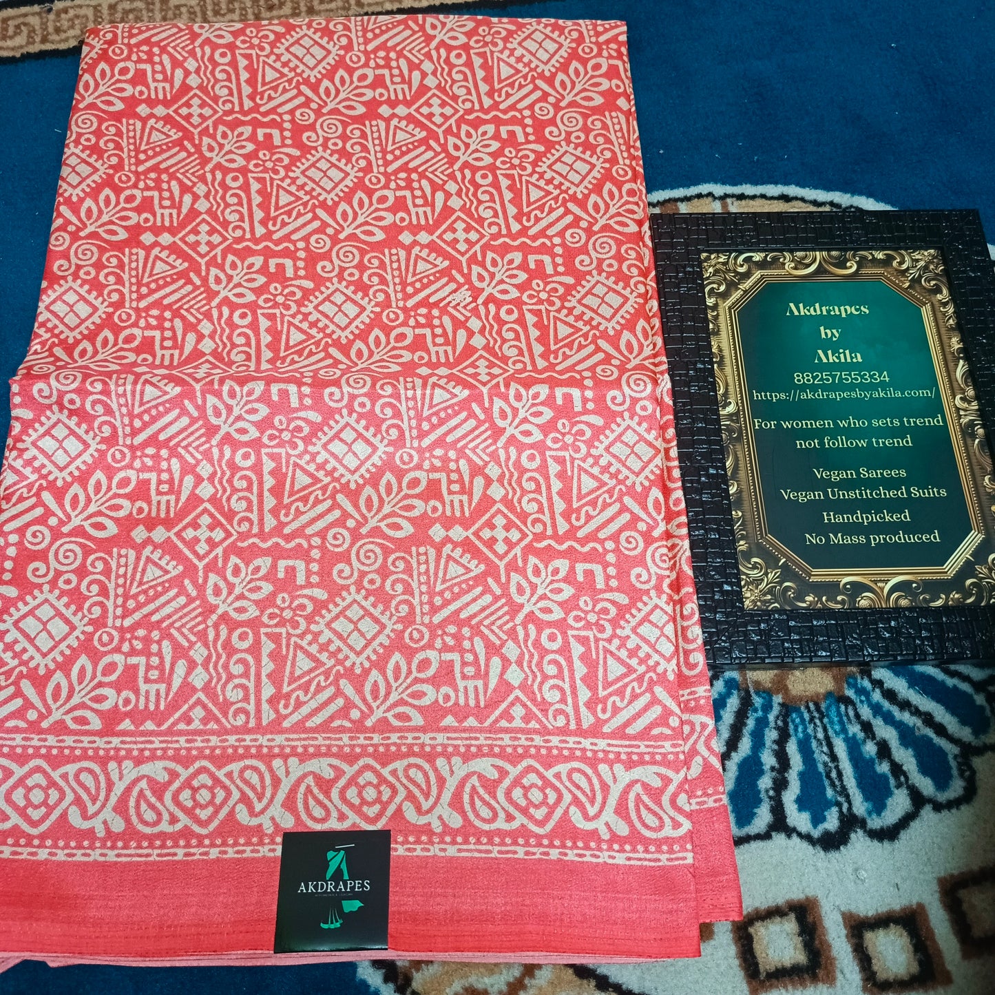 Peach Vriddhi silk vol 2 vegan tussar crepe digital saree SA25640