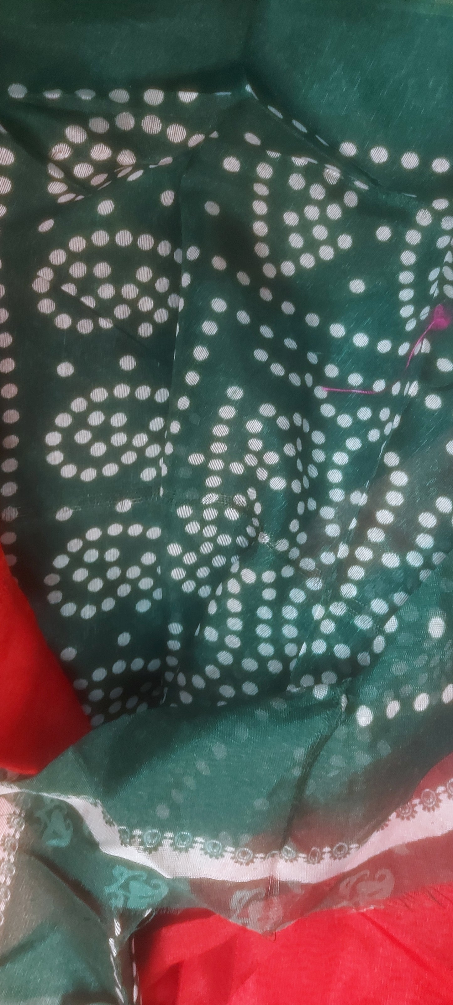 Red Tricolor vegan linen zari border saree JA26031