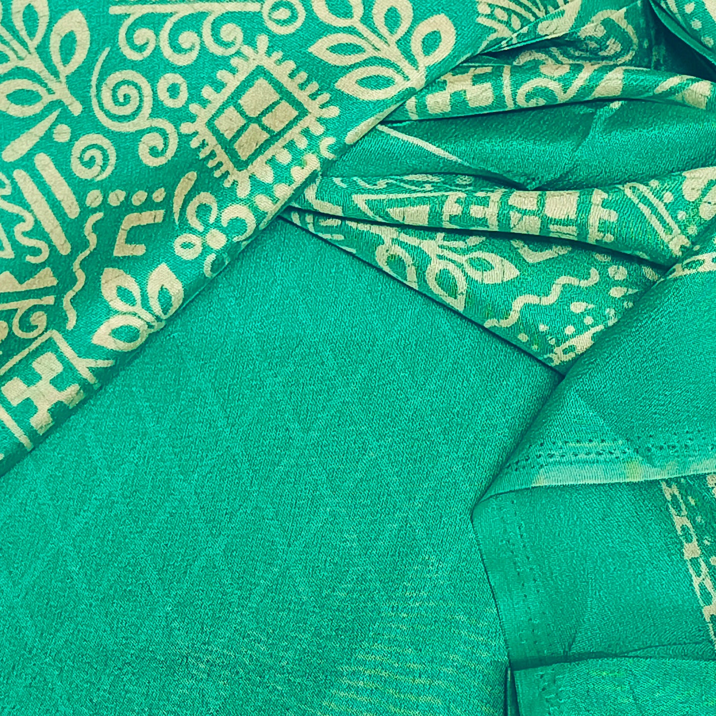 Sea green Vriddhi silk vol 2 vegan tussar crepe digital saree SA25641