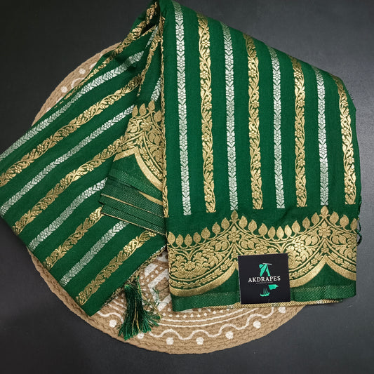 Dark green Kanakavalli Premium vegan kaddi georgette saree MA25238