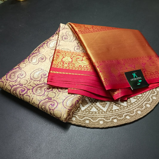 Lavender Amarpalli vegan kanchi bridal tissue saree JA25305