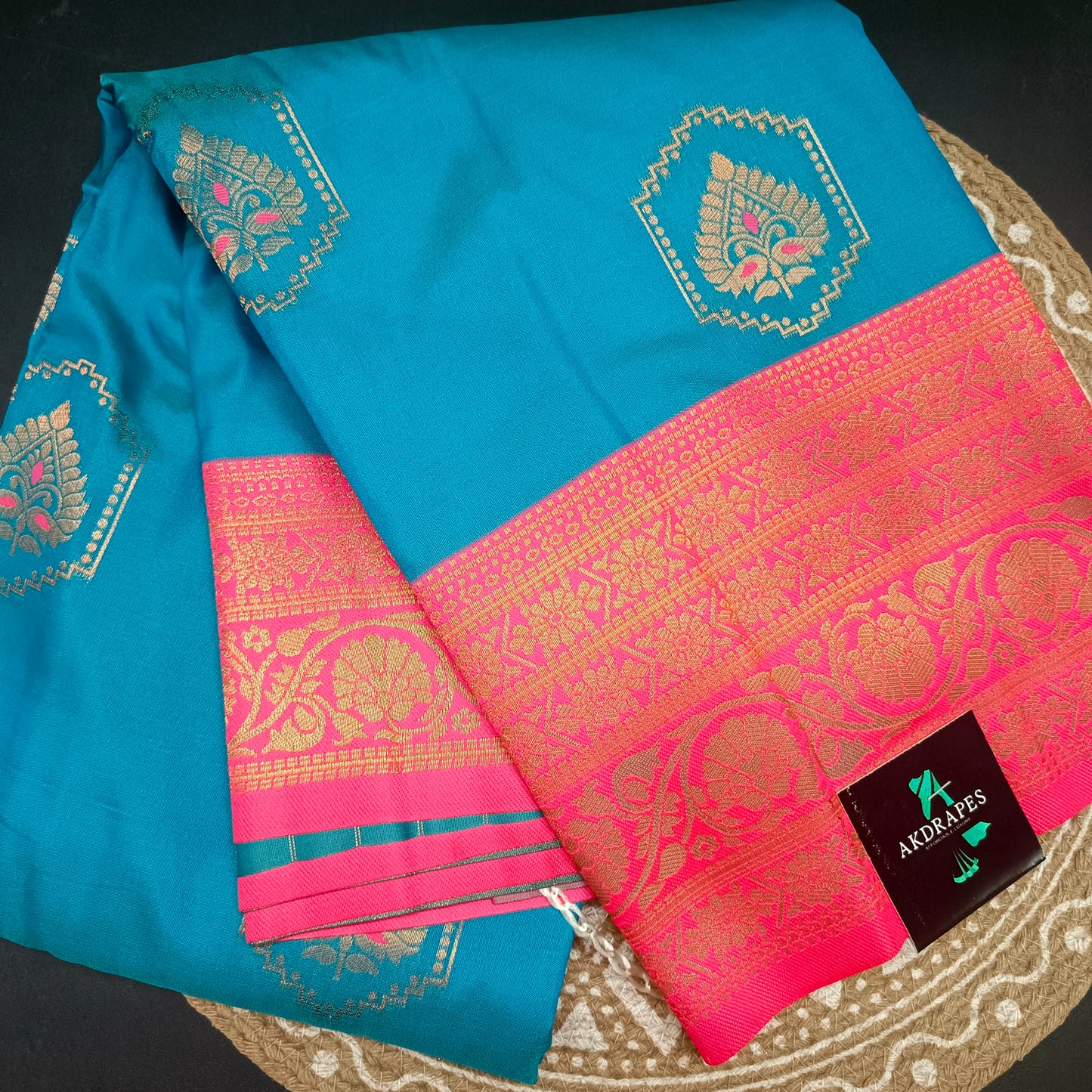 Blue Pink Anantha vastra Vegan Kanchi soft silk saree MA25125