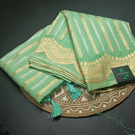 Pista Green Kanakavalli Premium vegan kaddi georgette saree MA25233