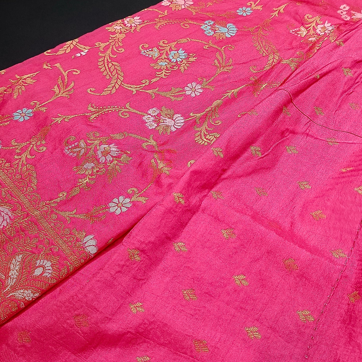 Pink Anaamika vegan kaddi georgette saree MA25272