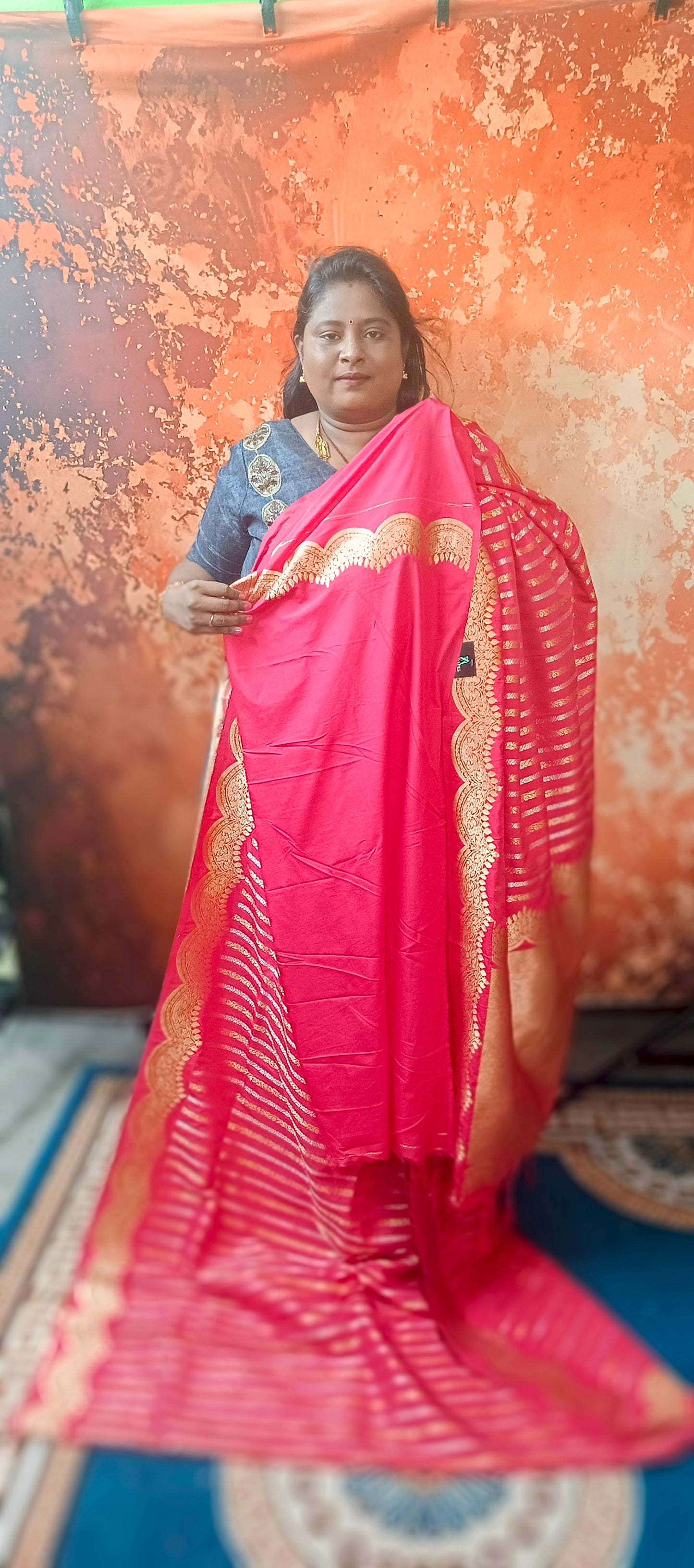 Pink Kanakavalli Premium vegan kaddi georgette saree MA25236