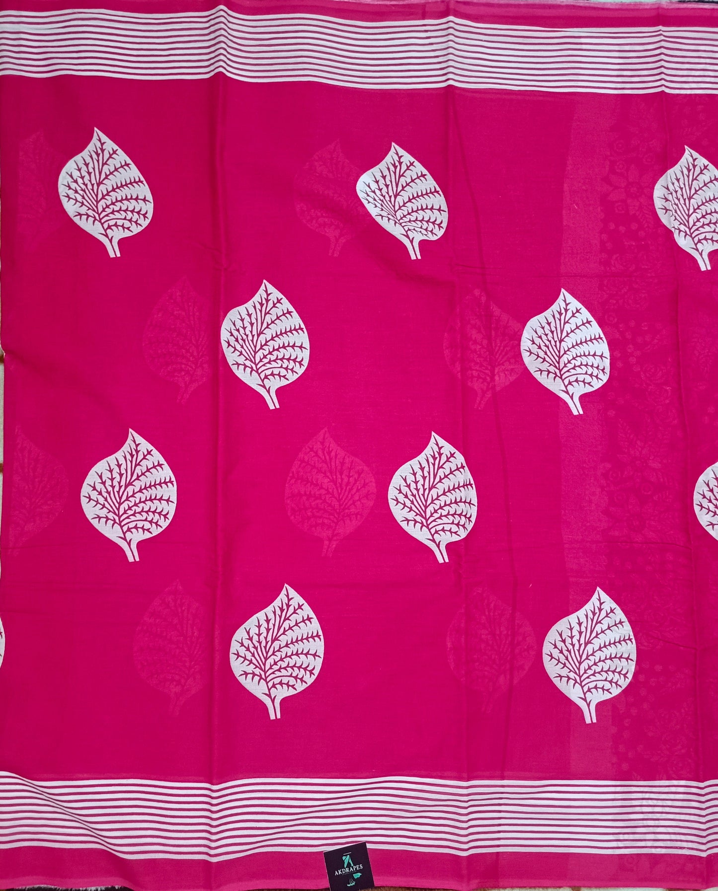 Pink Vegan floral Jaipur cotton saree SA25747
