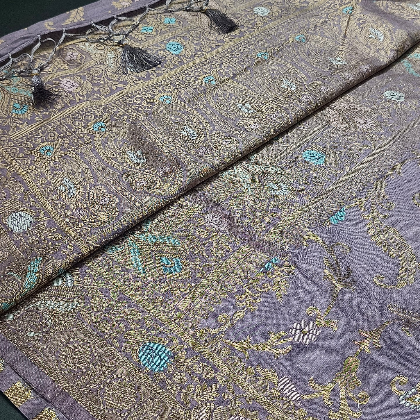 Lilac Anaamika vegan kaddi georgette saree MA25275