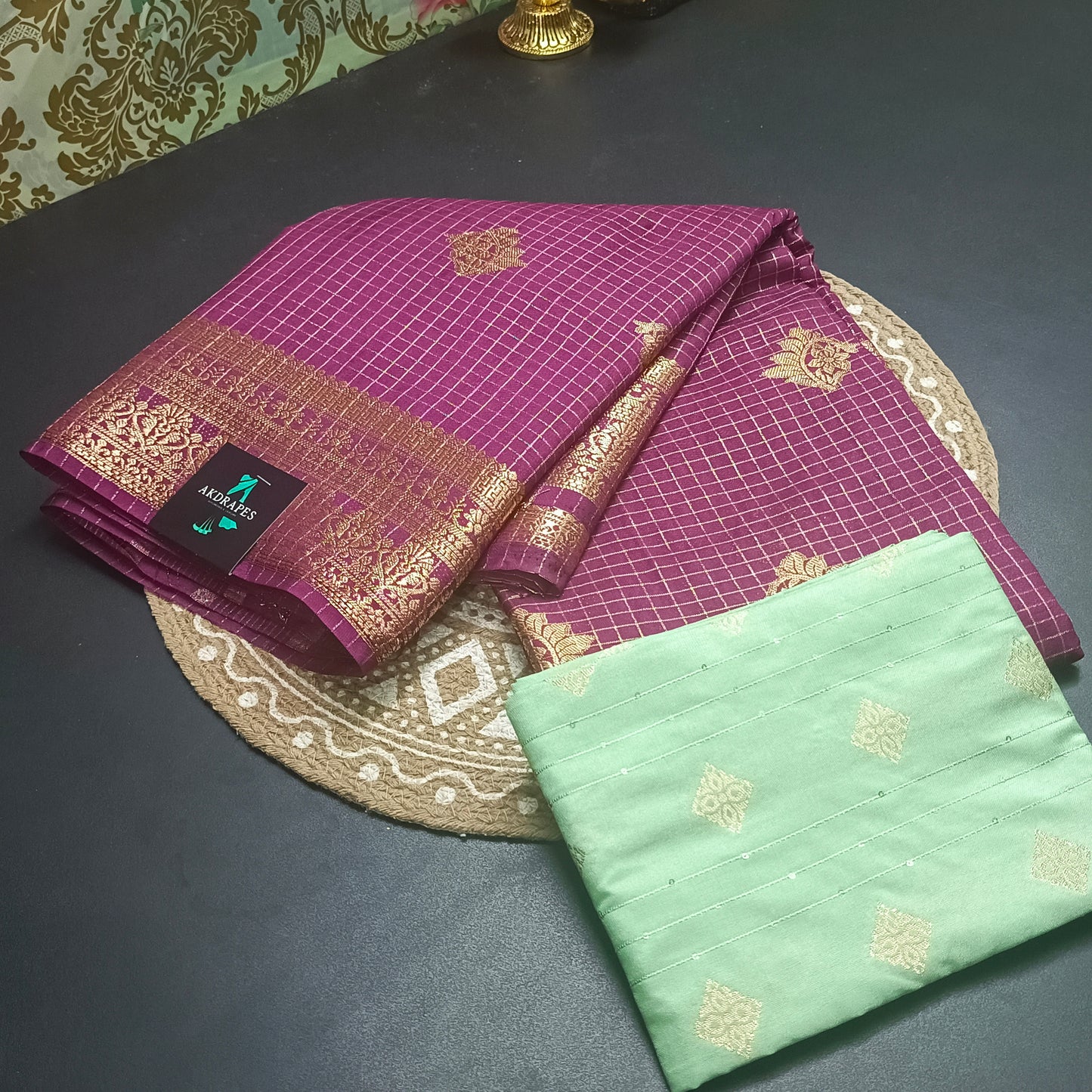 Dark purple Jaalika Vegan Viscose Georgette Saree MA25225