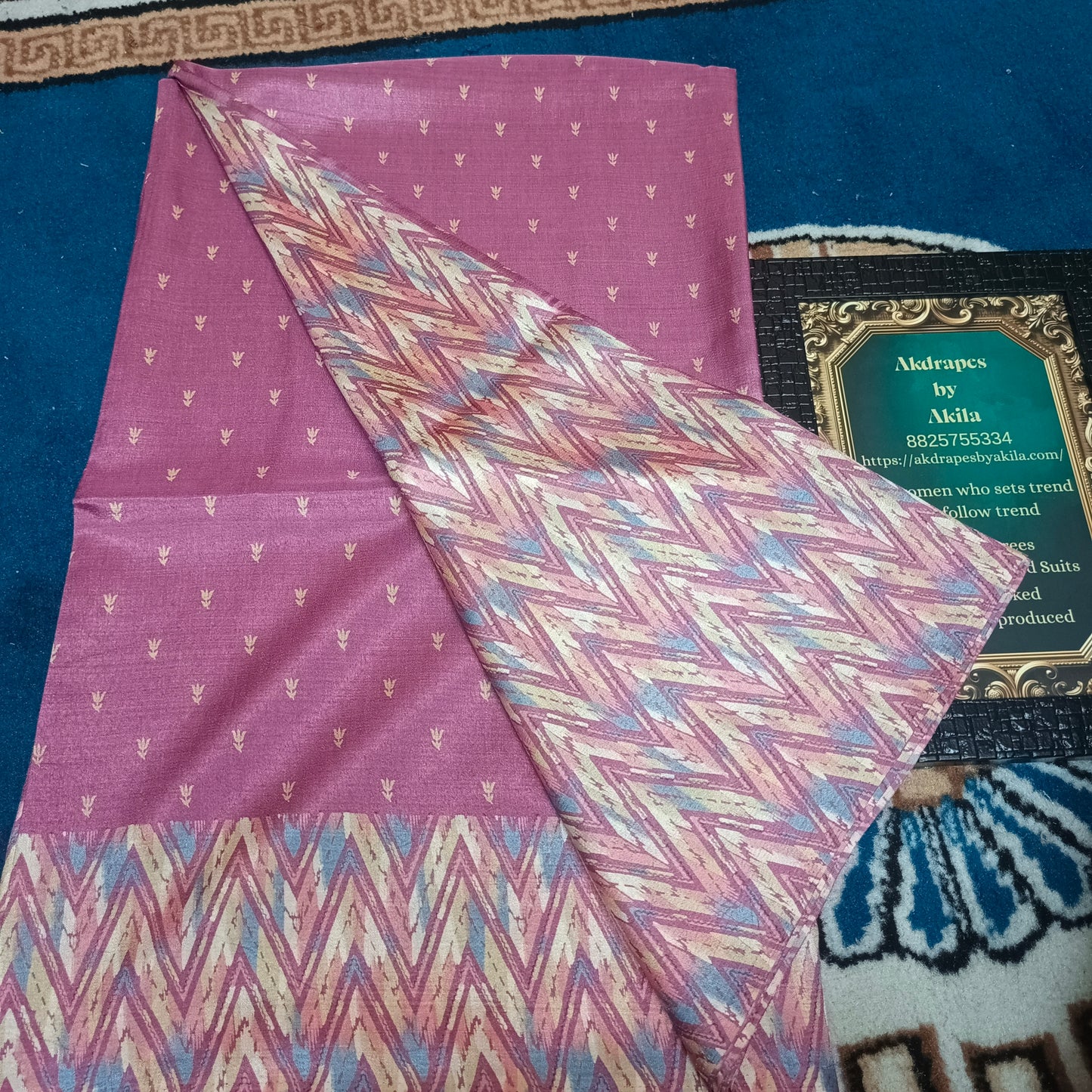 Onion pink Kashmiri vegan crepe Silk vol 03 SA25668