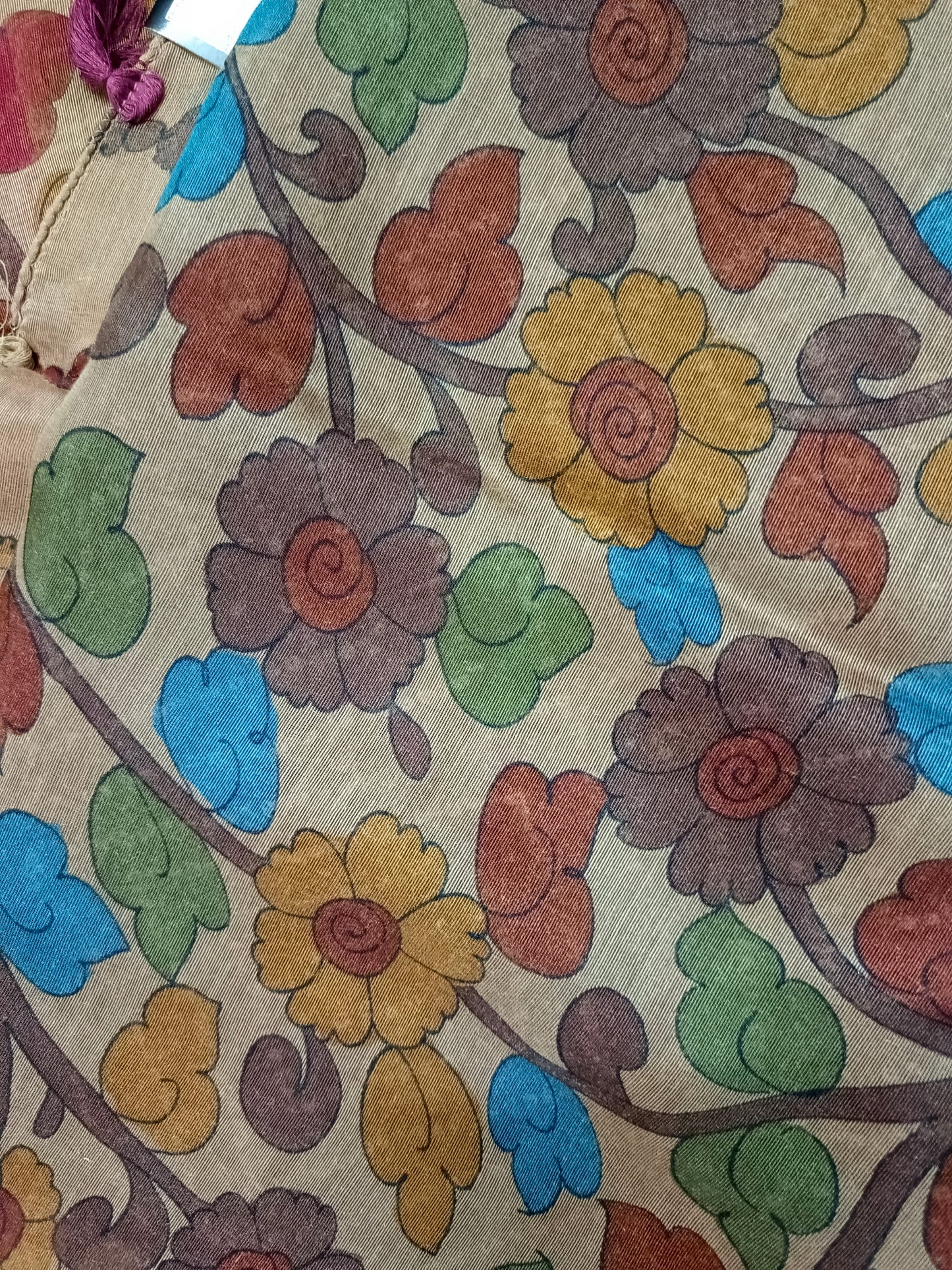 Majenta Fushion bandhini Kalamkari Malai cotton saree HA25417
