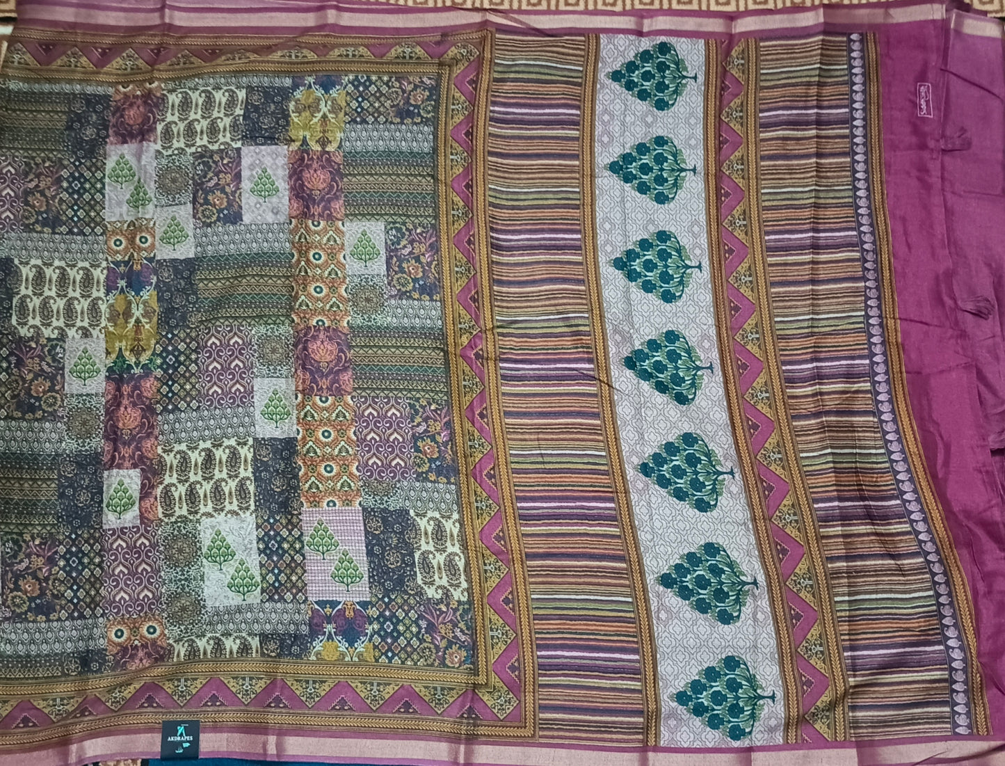 Pink sugandha vegan digital malai cotton saree SA25576