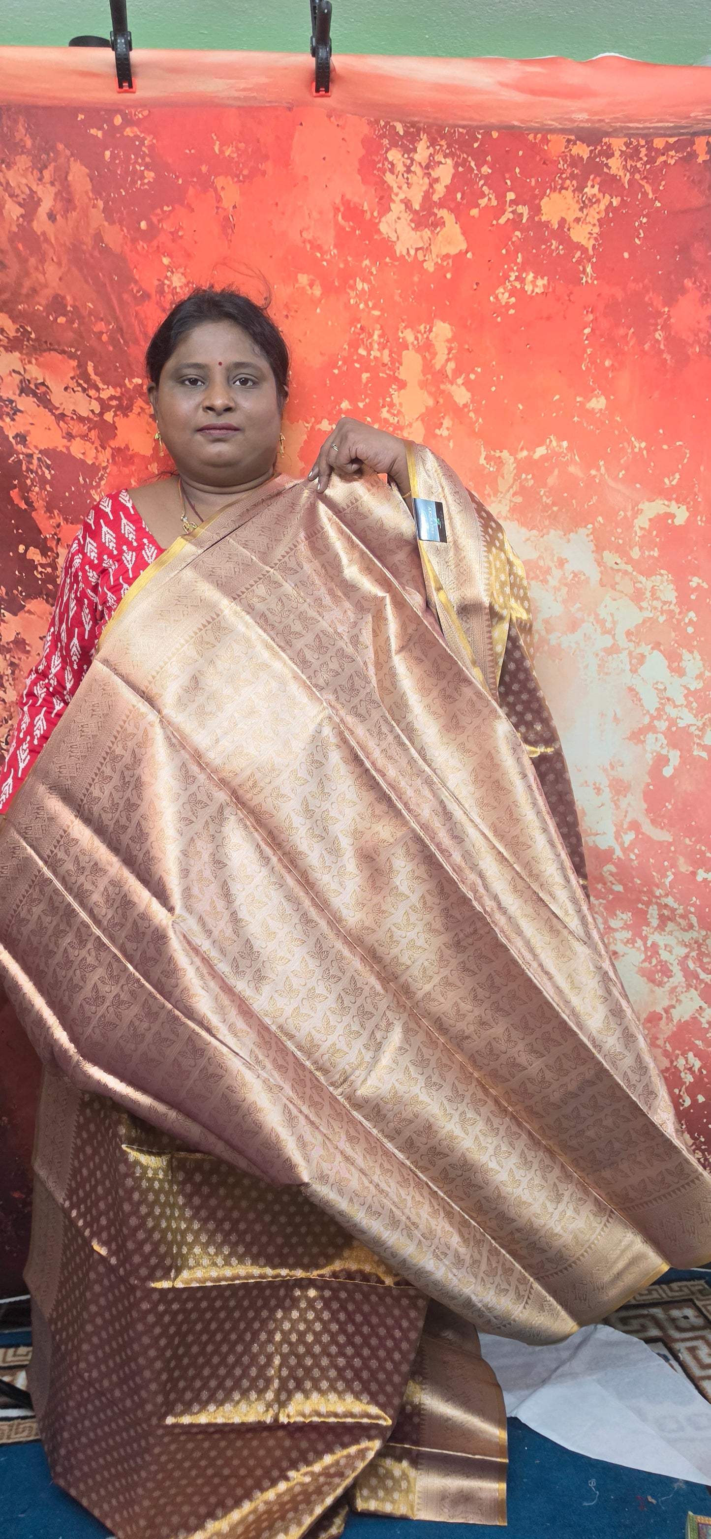 Gold Regal Heritage vegan tissue silk saree JA25323