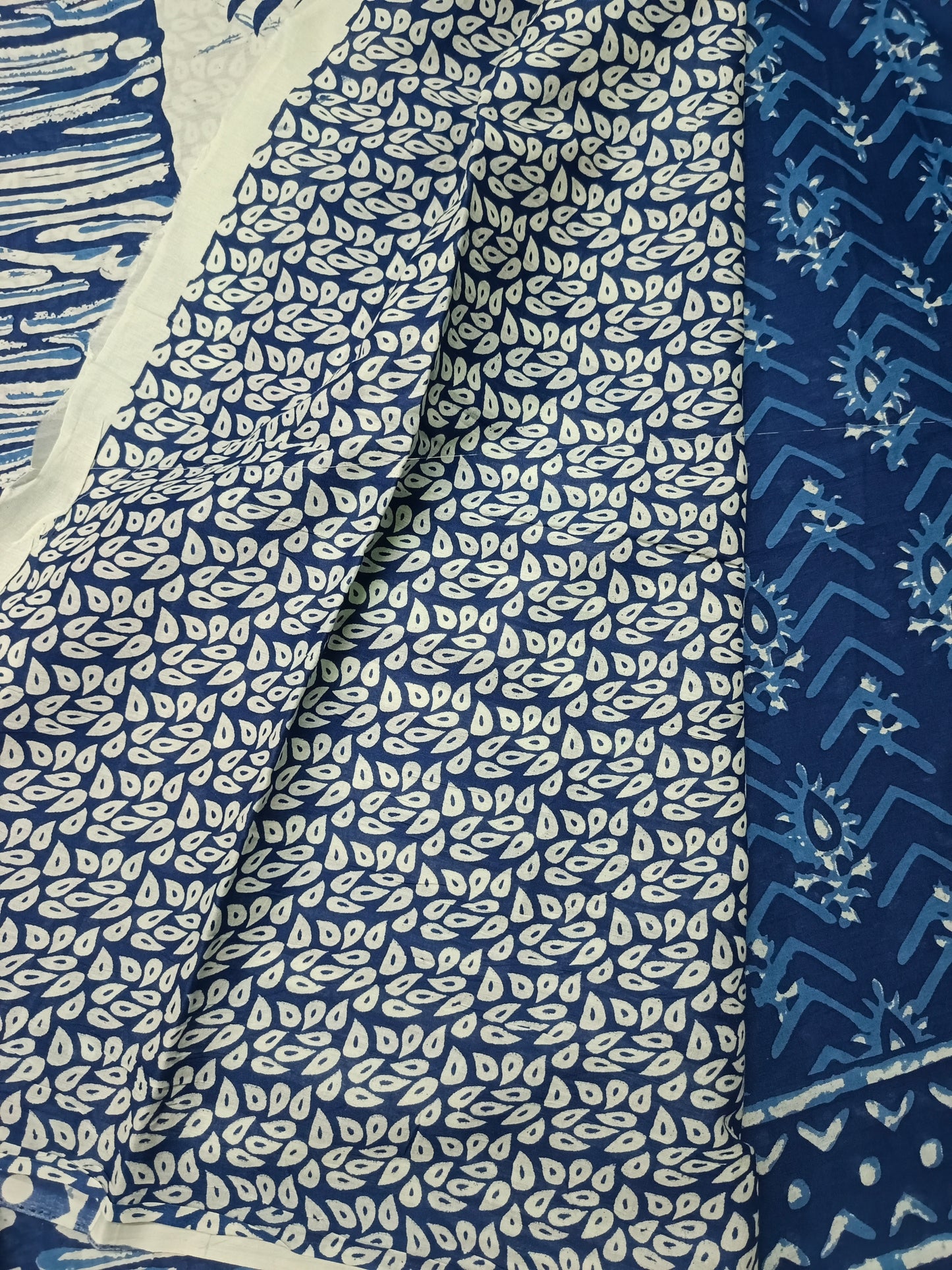 Indigo Vegan floral Jaipur cotton saree SA25750