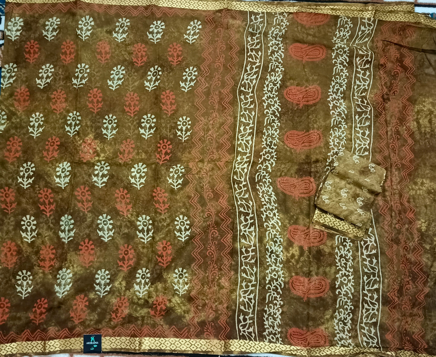 Brown Pina cola Vol 2 Vegan mull cotton saree HA25483