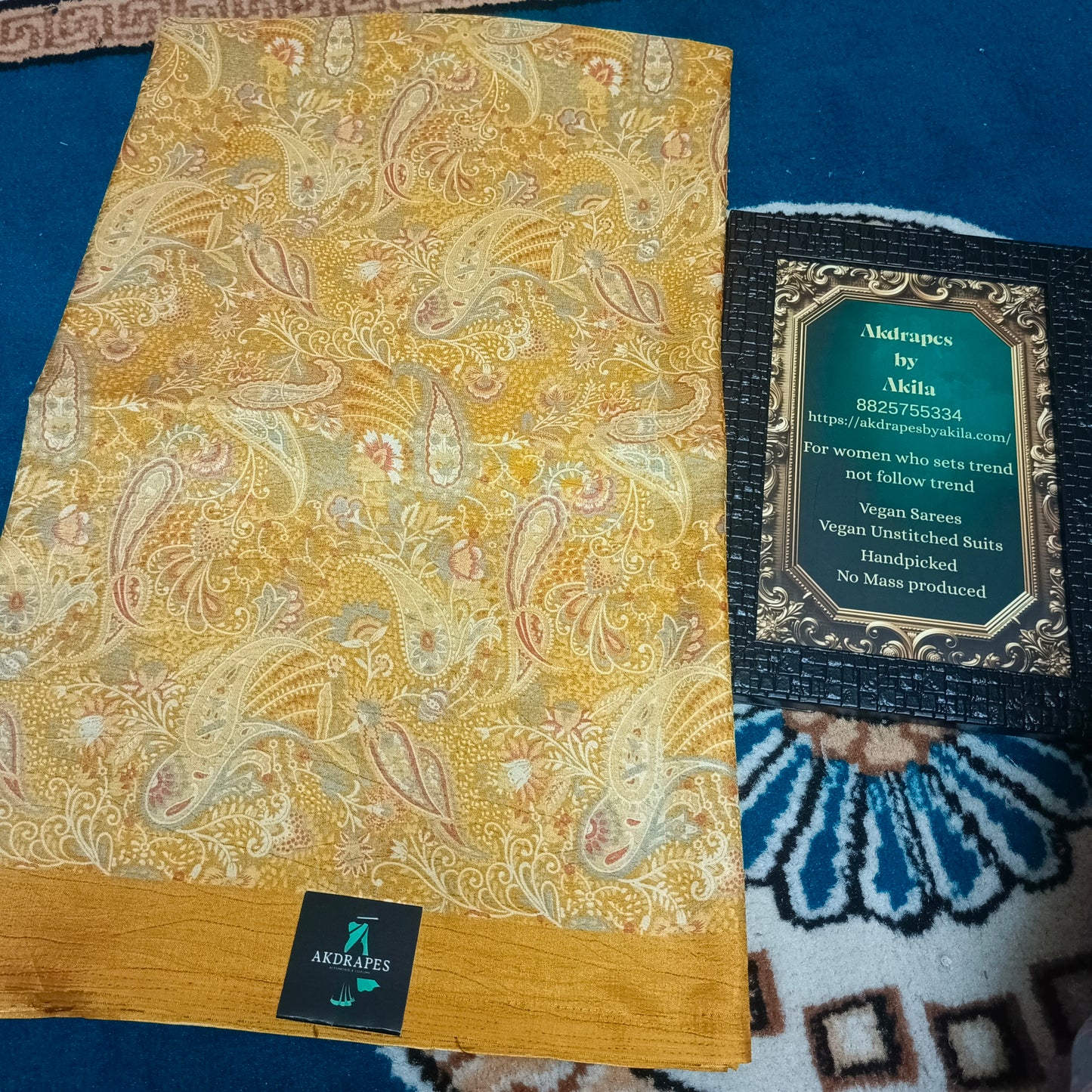 Yellow Vriddhi silk vol 4 Paisley vegan tussar crepe digital saree SA25649