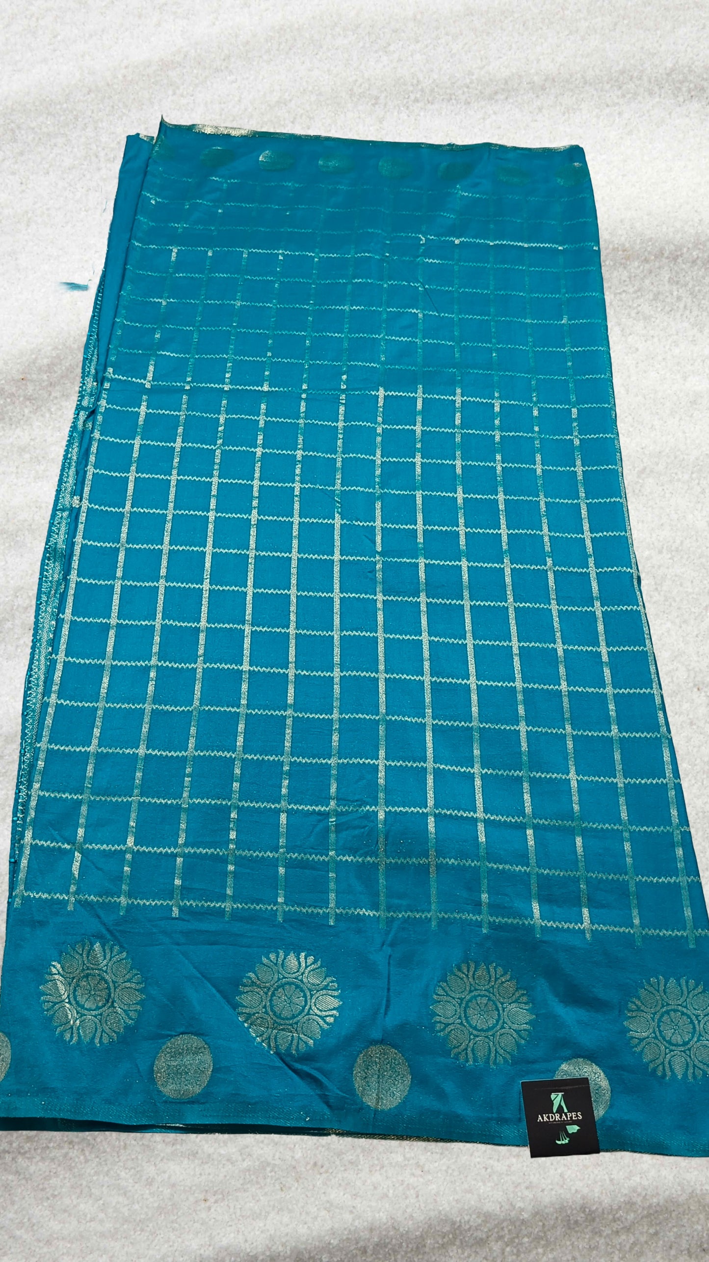 Sapphire Blue Sudar Chakkram vegan kaddi georgette saree MA25099