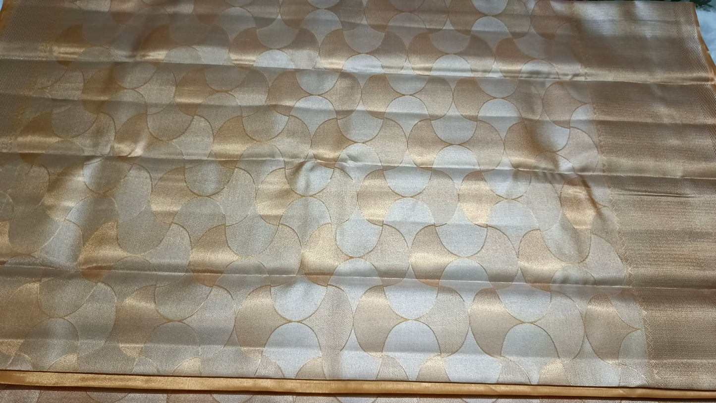 Gold Radiance Heritage vegan self tissue kanchi silk saree LA25938