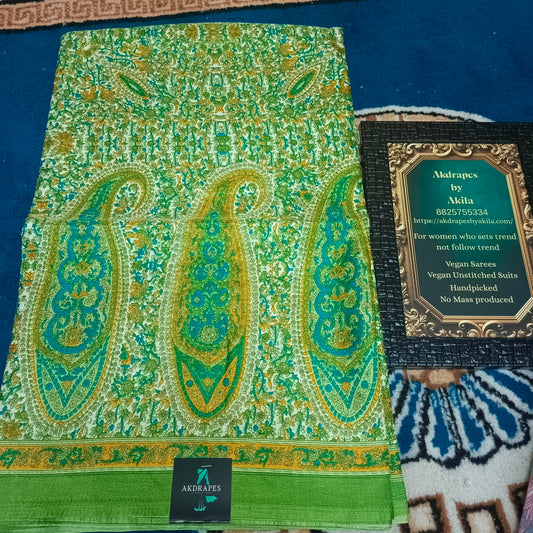 Green Vriddhi silk vol 1 floral vegan tussar crepe digital saree SA25635