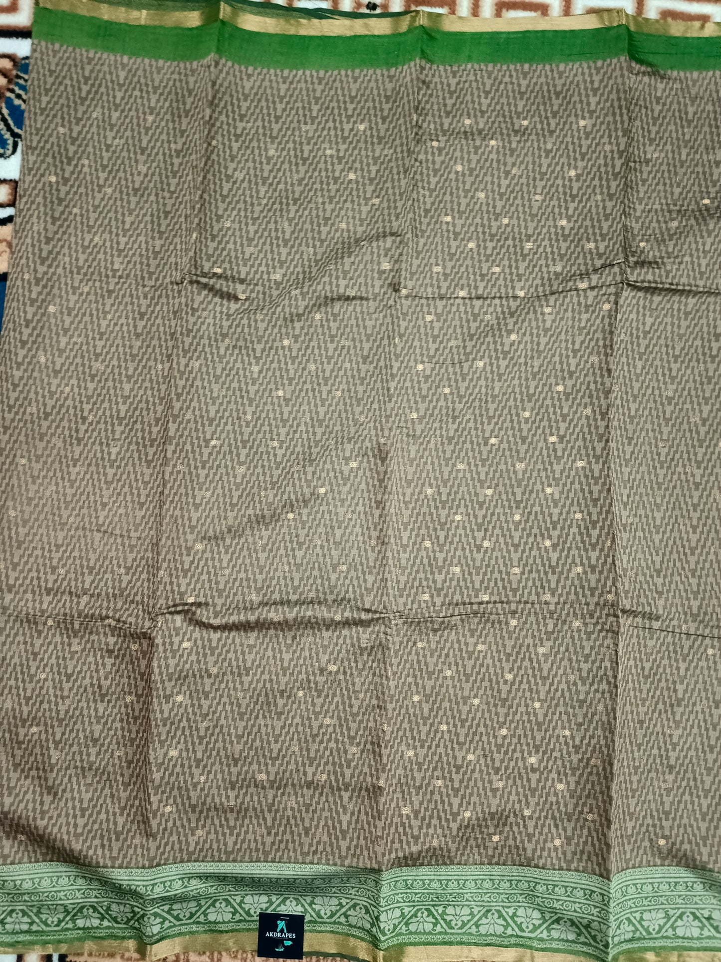 Grey Bamboo zari Vegan Chanderi cotton saree HA25464