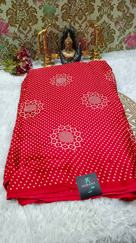 Red Mystic Mashru vegan silk saree SA25860