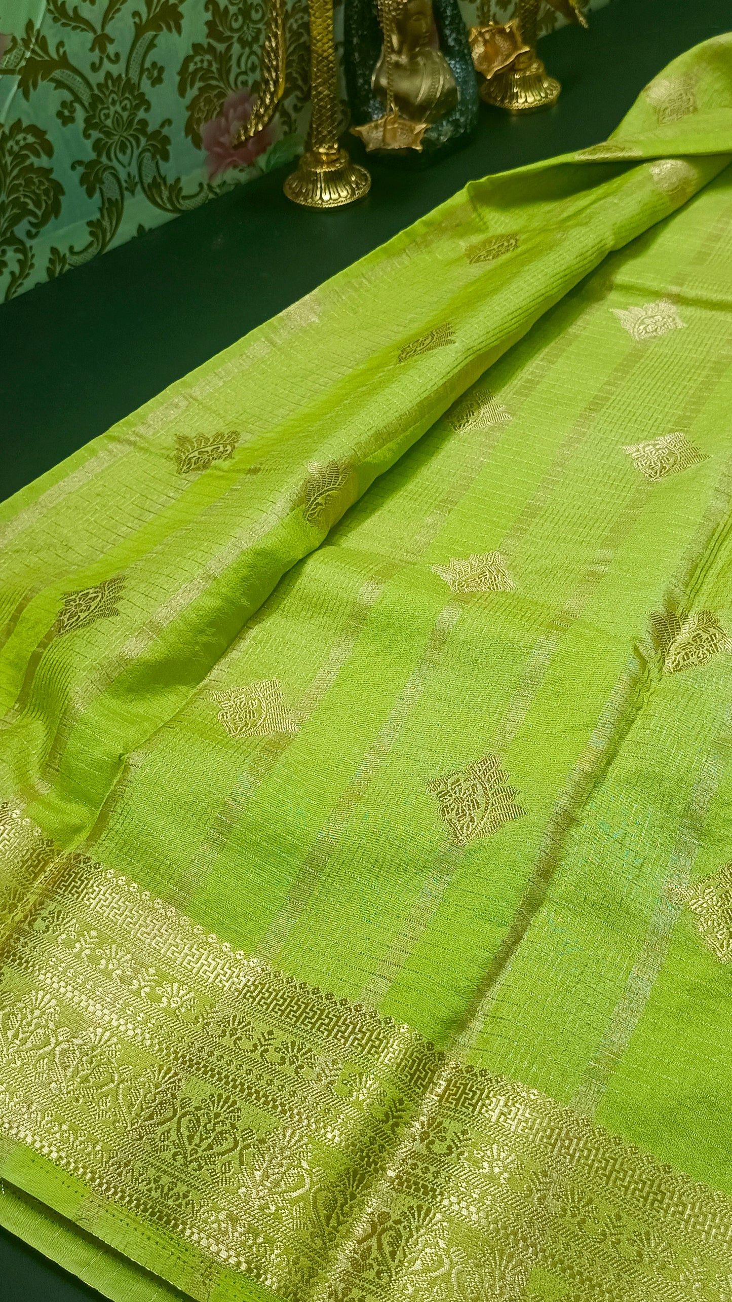Green Jaalika Vegan Viscose Georgette Saree MA25223