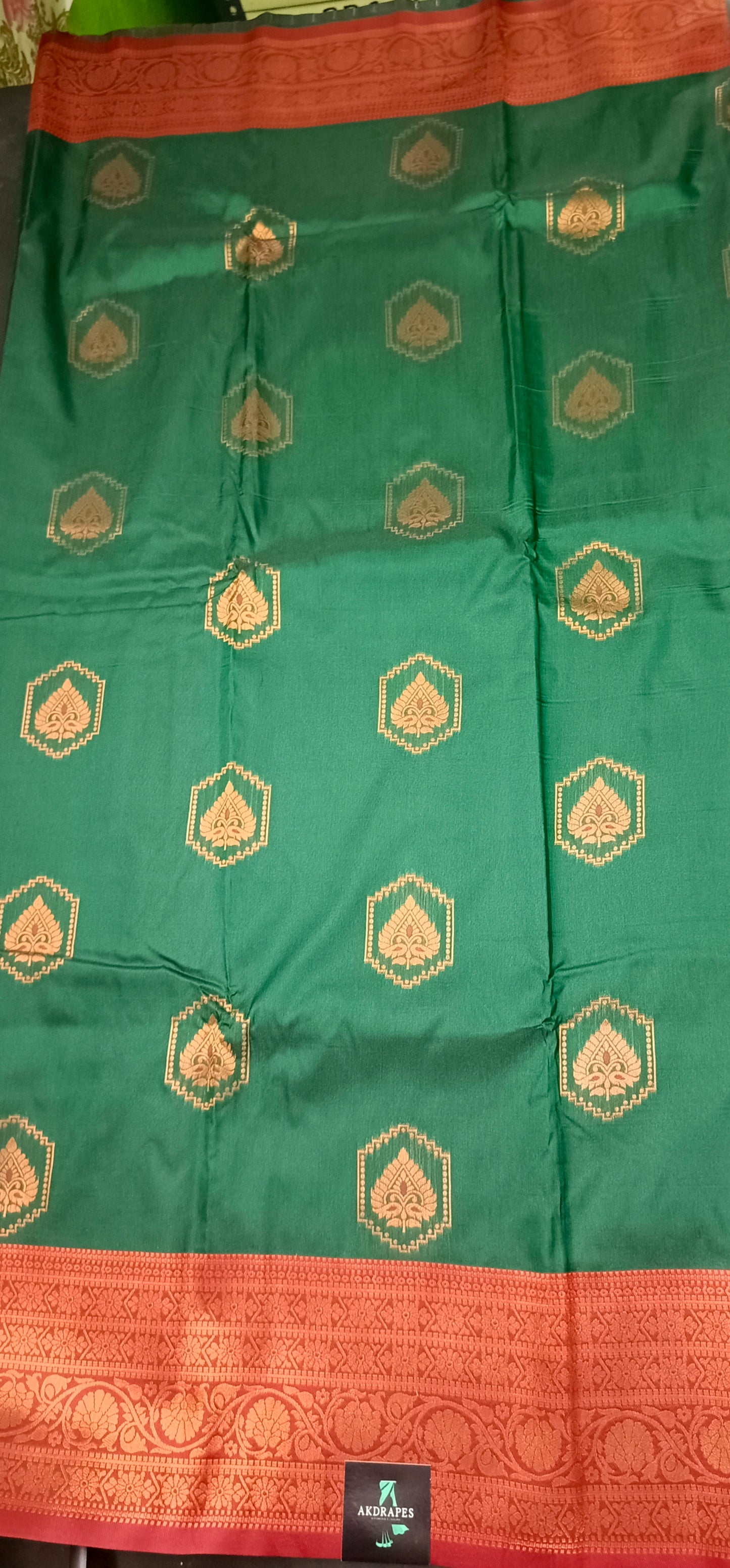 Bottle green Maroon Anantha vastra Vegan Kanchi soft silk saree MA25117