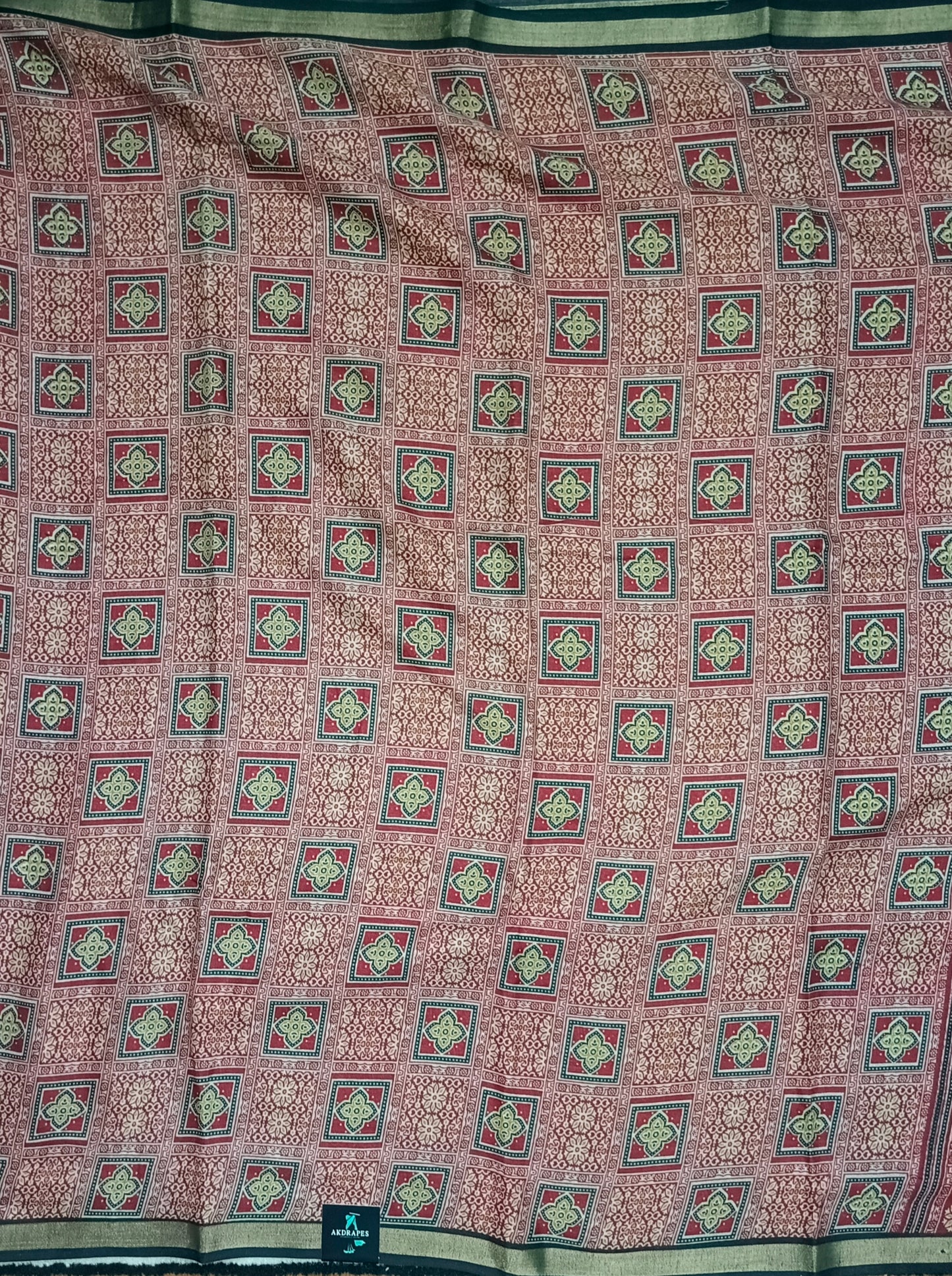 Red sugandha vegan digital malai cotton saree SA25580