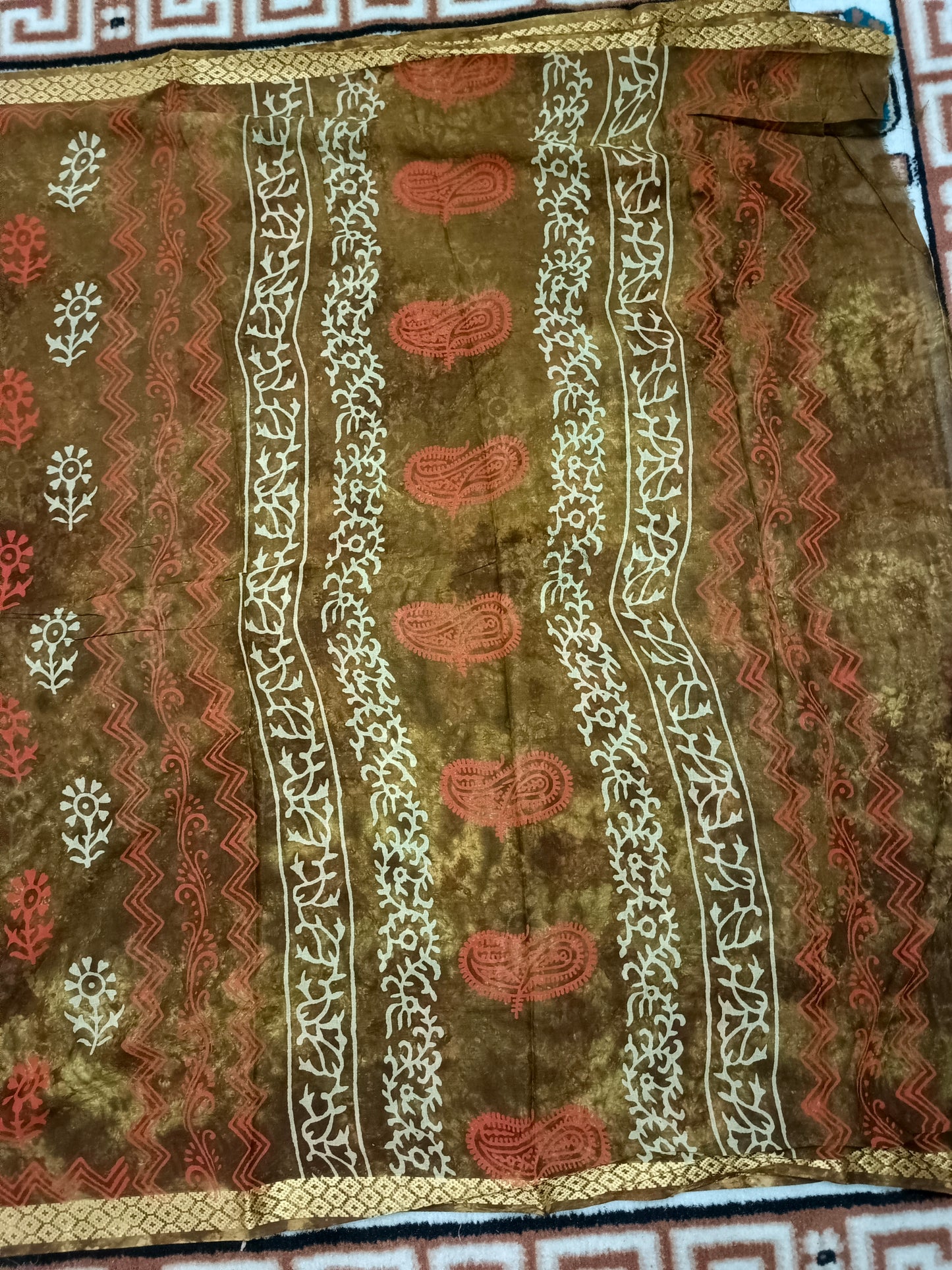 Brown Pina cola Vol 2 Vegan mull cotton saree HA25483