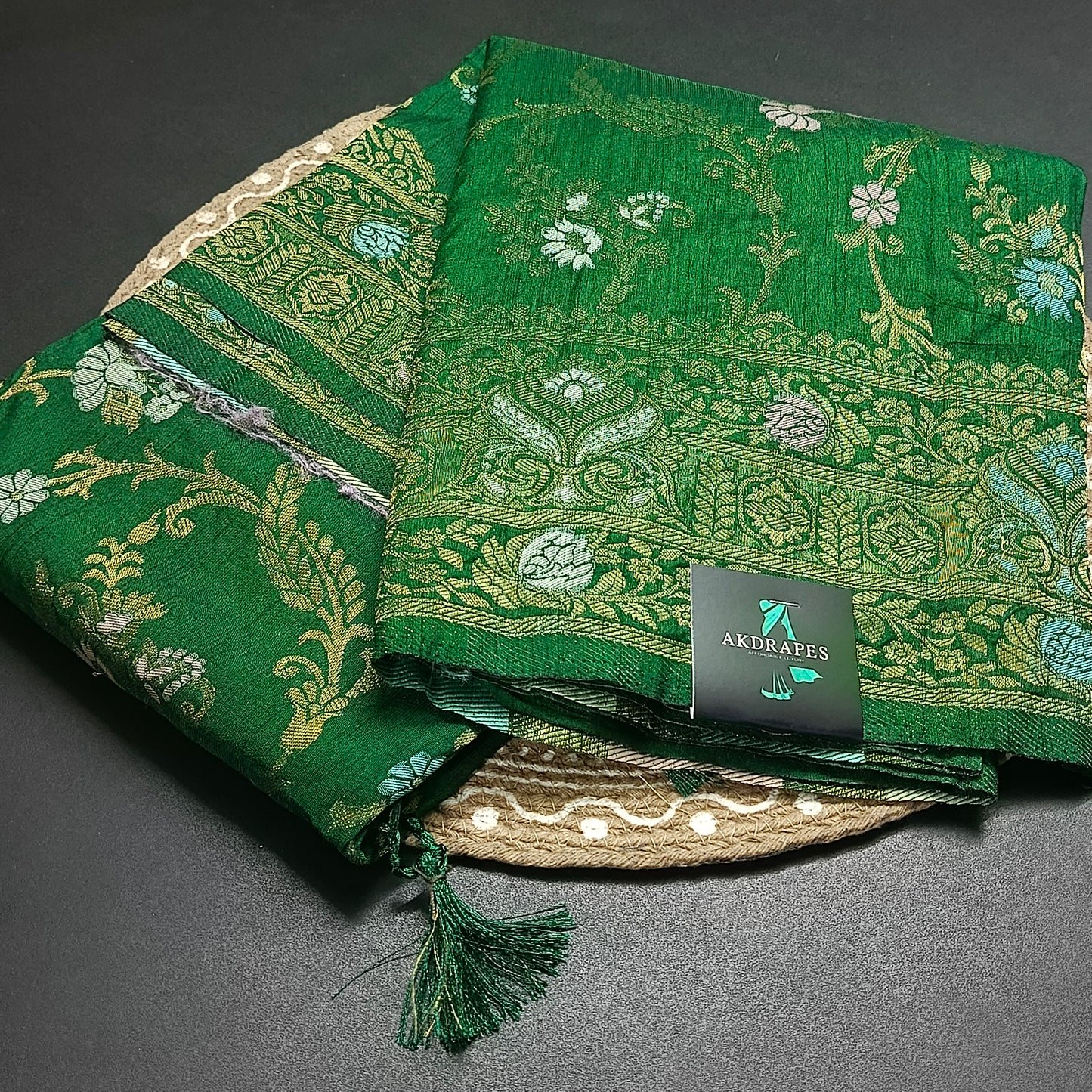 Bottle Green Anaamika vegan kaddi georgette saree MA25269