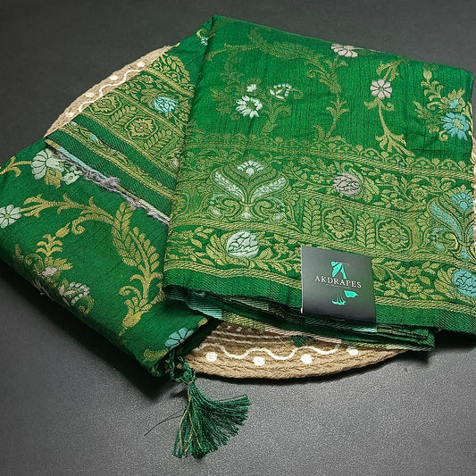 Bottle Green Anaamika vegan kaddi georgette saree MA25269