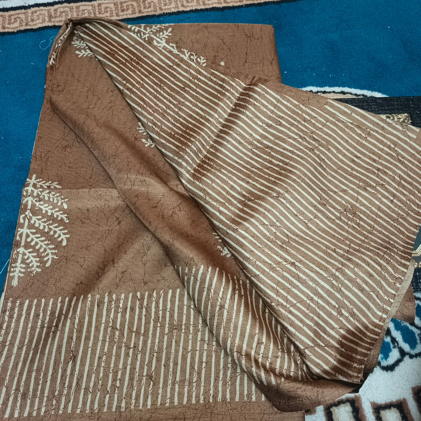 Brown Vriddhi silk vol 6 vegan tussar crepe digital saree SA25656