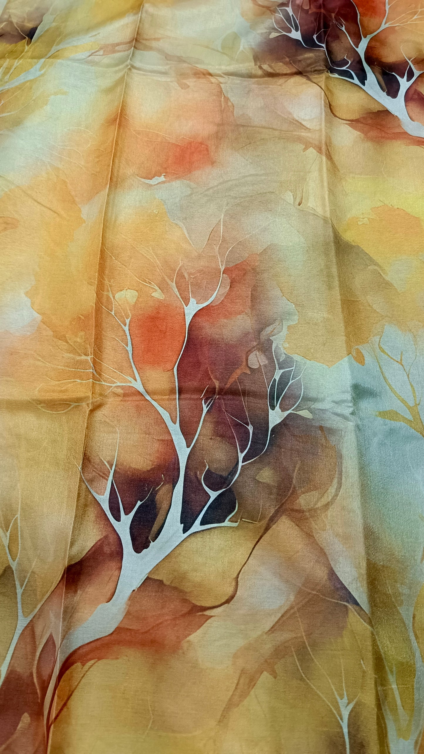 Yellow Marble Vegan Chiffon silk saree SA25704