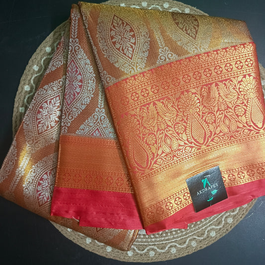Red Gold Swarnika Vegan bridal silk saree JA25311