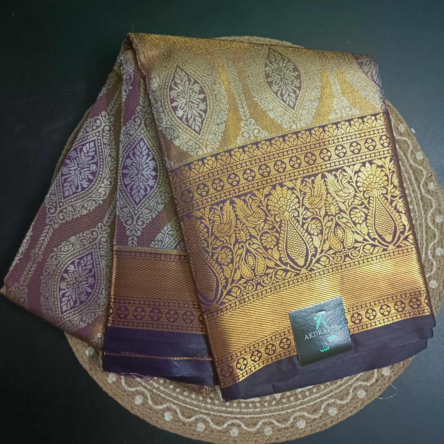 Purple Swarnika Vegan bridal silk saree JA25312
