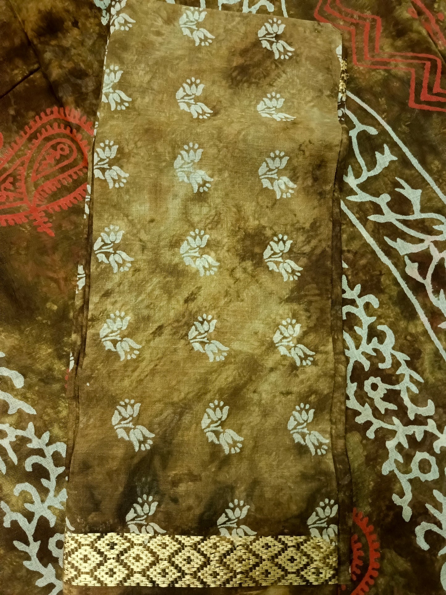 Brown Pina cola Vol 2 Vegan mull cotton saree HA25483