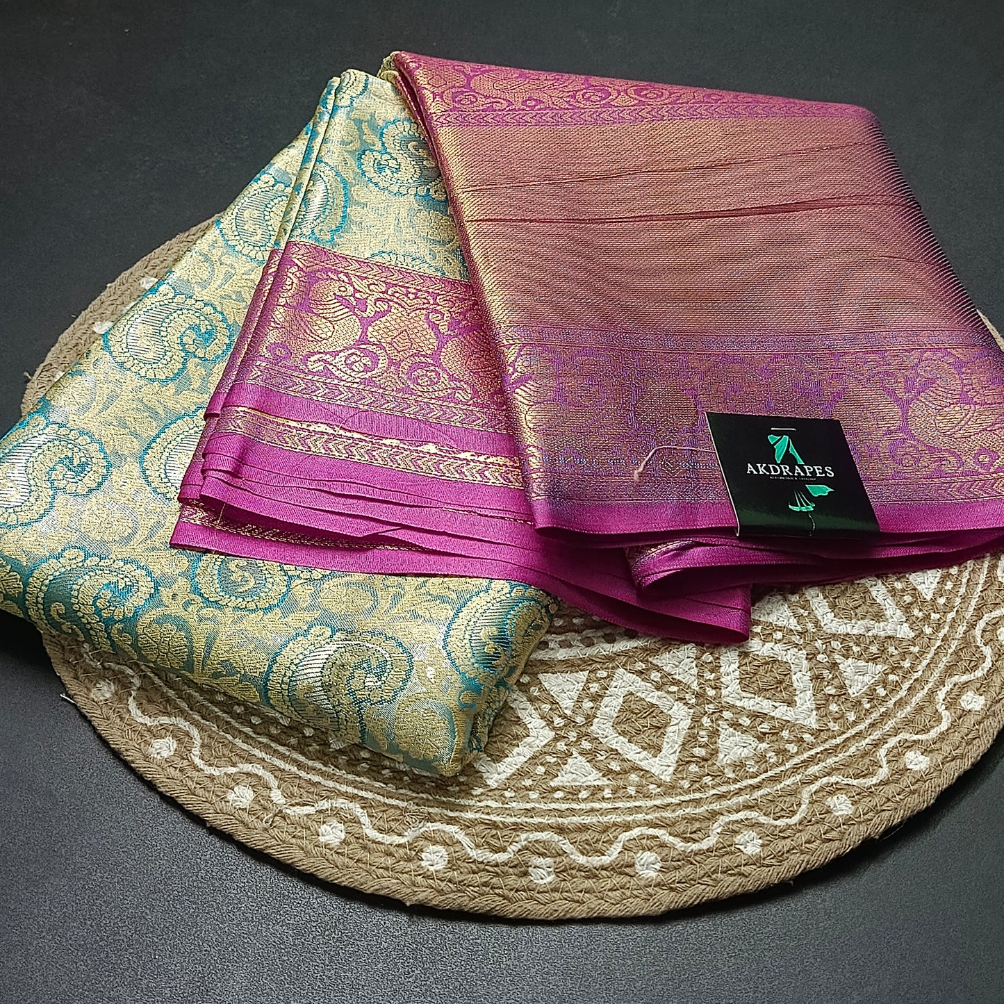 Blue Amarpalli vegan kanchi bridal tissue saree JA25307