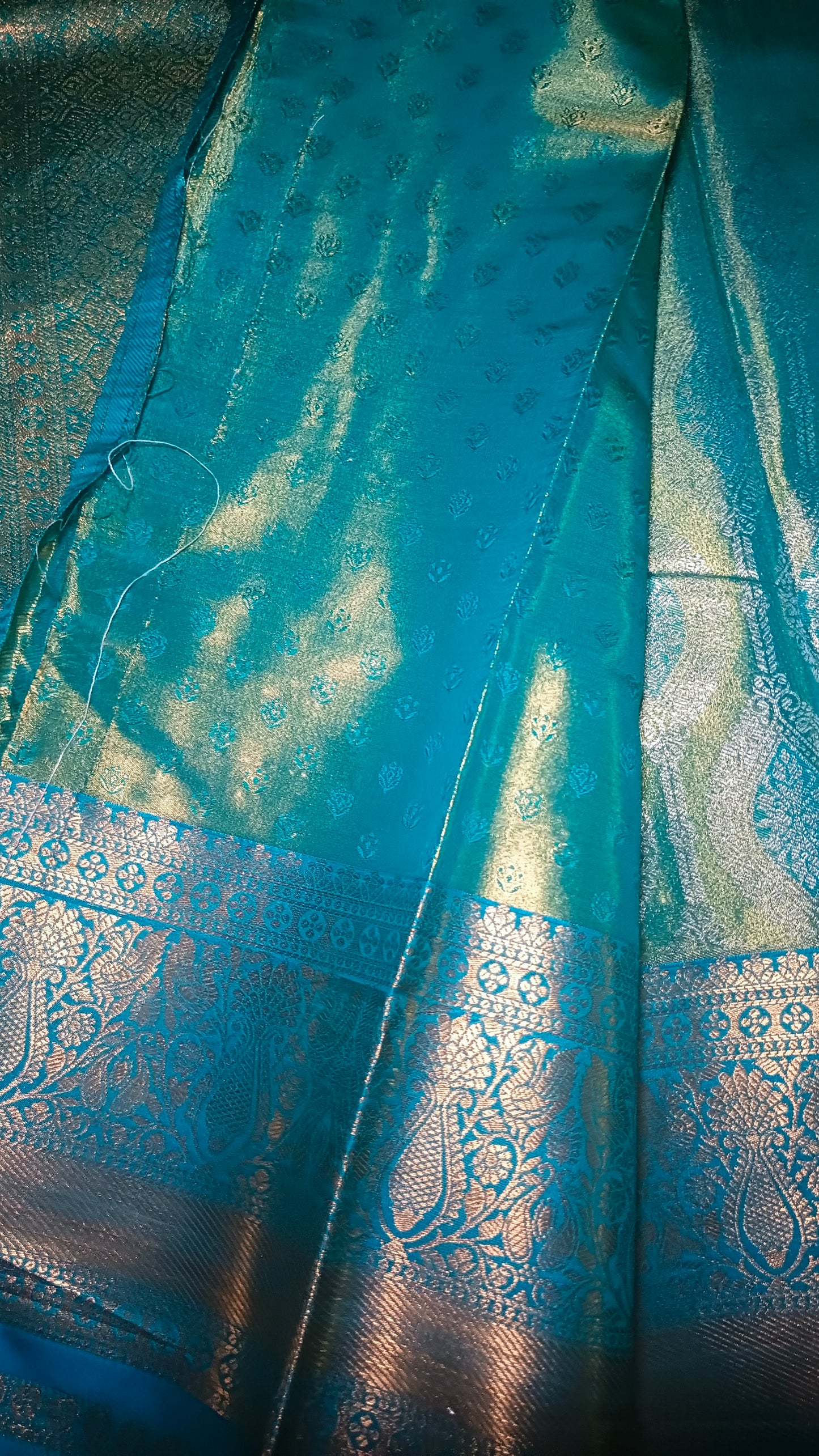 Sea blue Swarnika Vegan bridal silk saree JA25314