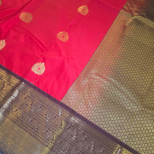Red brown Parampara vegan kanchi silk saree GA26146